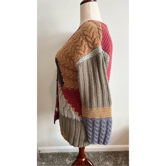 Vintage Marisa Canvas Chunky Knit Wool Cardigan Medium - Picture 4 of 9